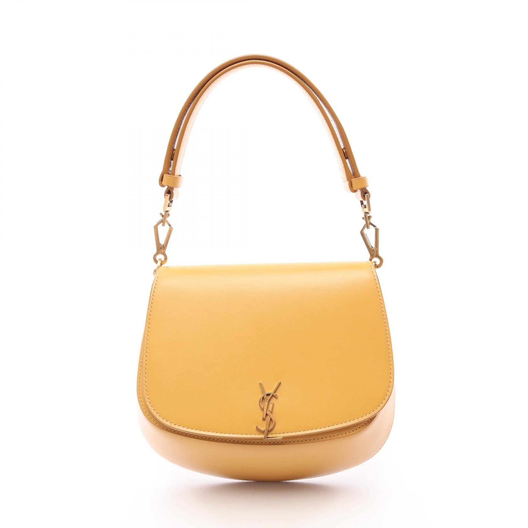 サンローランパリ SAINT LAURENT PARIS ヴォルテール ミニ ハンドバッグ バッグ レザー レディース イエロー系 800846 【中古】