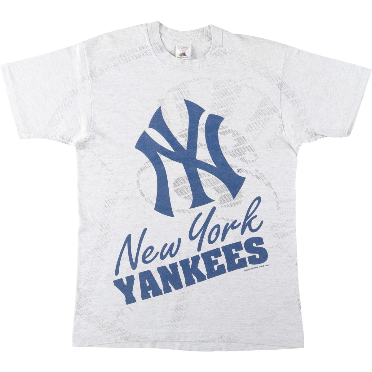 古着 90年代 フルーツオブザルーム FRUIT OF THE LOOM MLB NEW YORK YANKEES ニューヨークヤンキース 大判プリント スポーツプリントTシャツ カナダ製 メンズL相当 ヴィンテージ/eaa656440
