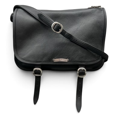 CHROME HEARTS 美品 クロムハーツ SHOULDER BAG-SM ガンスリンガー35 ショルダーバッグ スクロールラベル ダガー ブラック レザー Aランク 中古 鑑定済 クロムバッグ