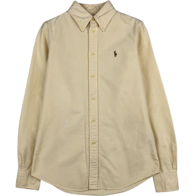 古着 ラルフローレン Ralph Lauren CUSTOM FIT 長袖 ボタンダウンストライプシャツ レディースXS相当/eaa631838