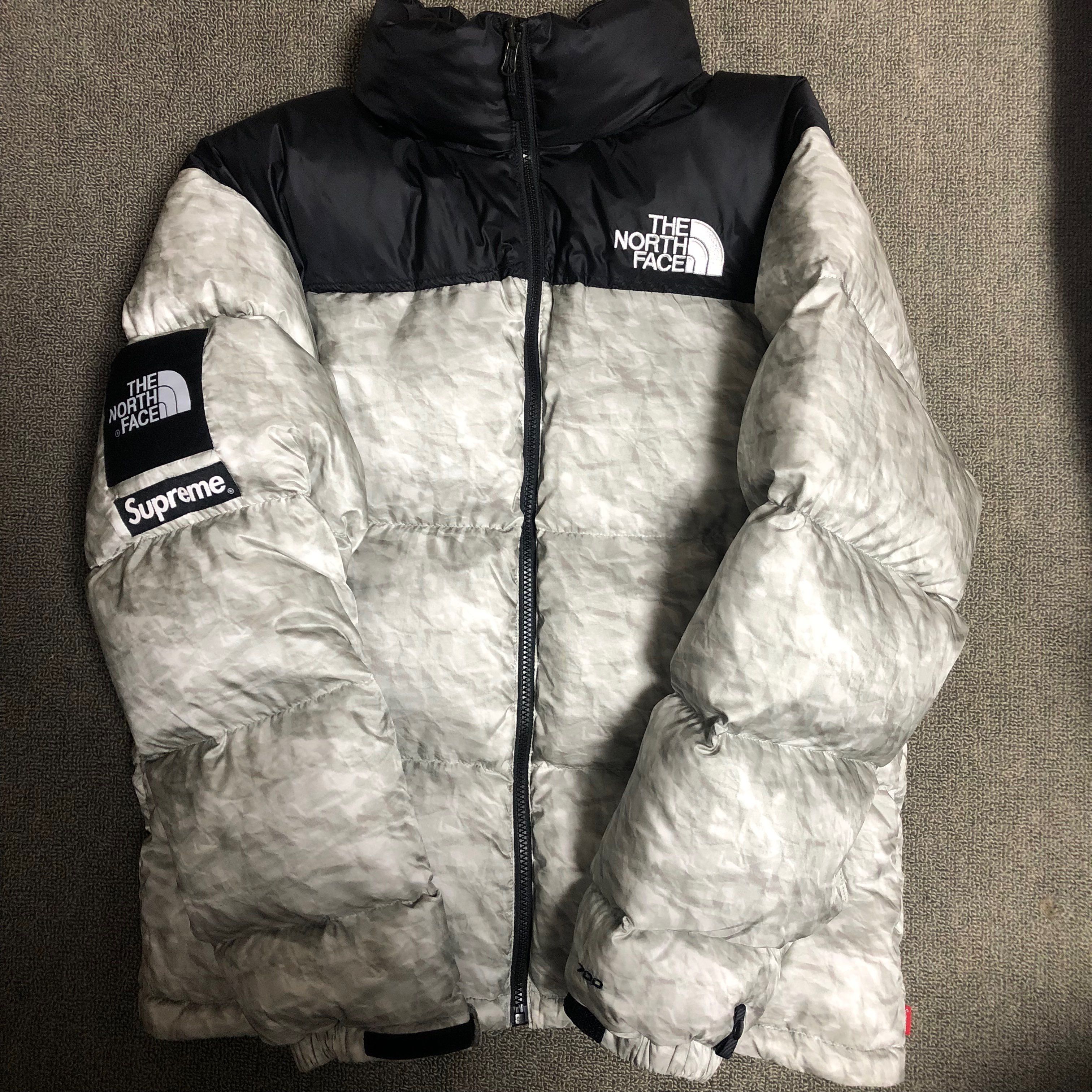 Supreme x The North Face Nuptse Jacket "White Paper Print"