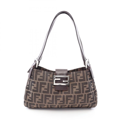 フェンディ FENDI ズッカ ショルダーバッグ バッグ キャンバス レザー レディース ブラウン系 26583 【中古】