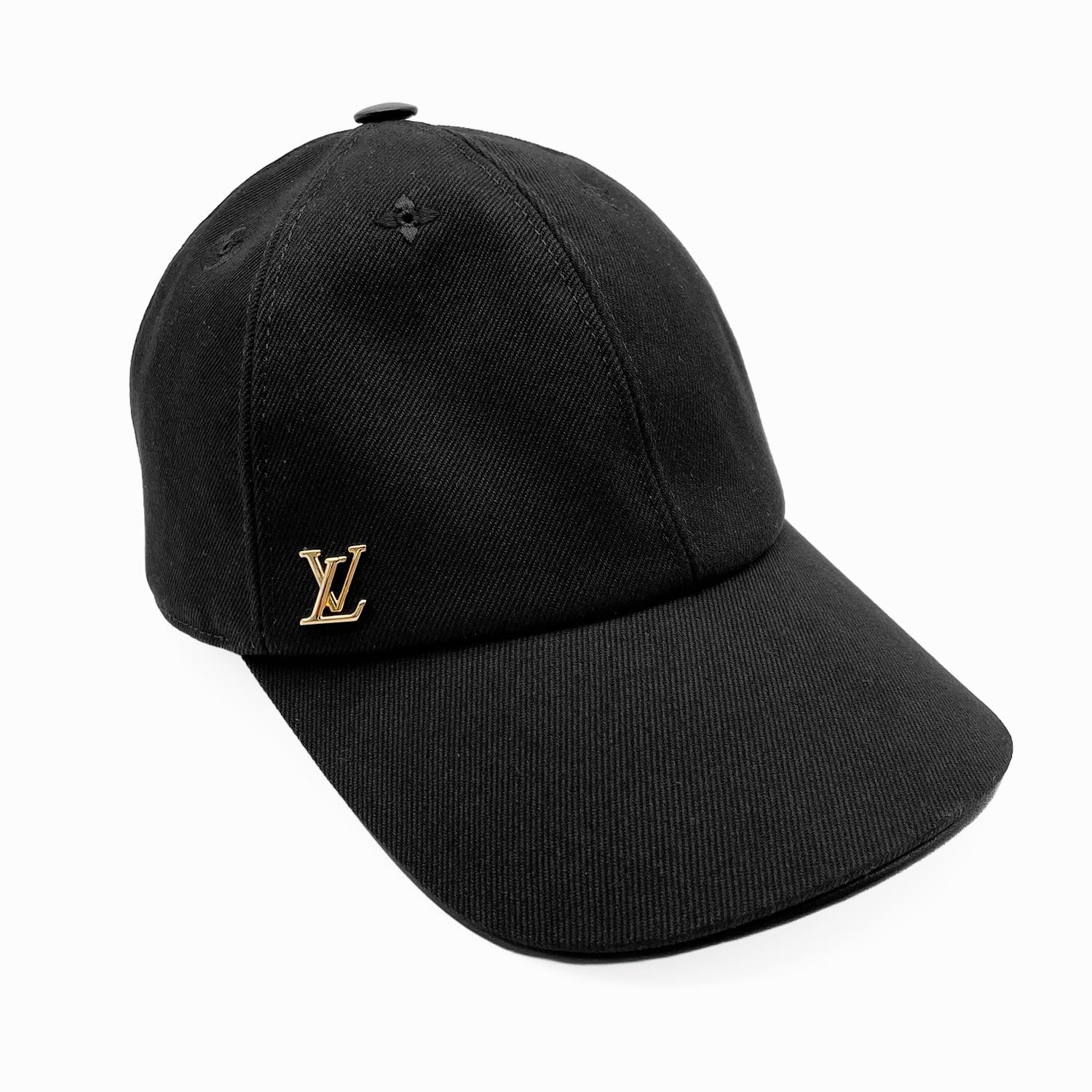 LOUIS VUITTON ルイ・ヴィトン LV アイコニック キャップ
 ロゴ モノグラム 帽子 M7050L コットン Lサイズ ブラック ユニセックス
 【中古】