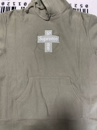Supreme Cross Box Logo Hooded Sweatshirt "Light Olive"