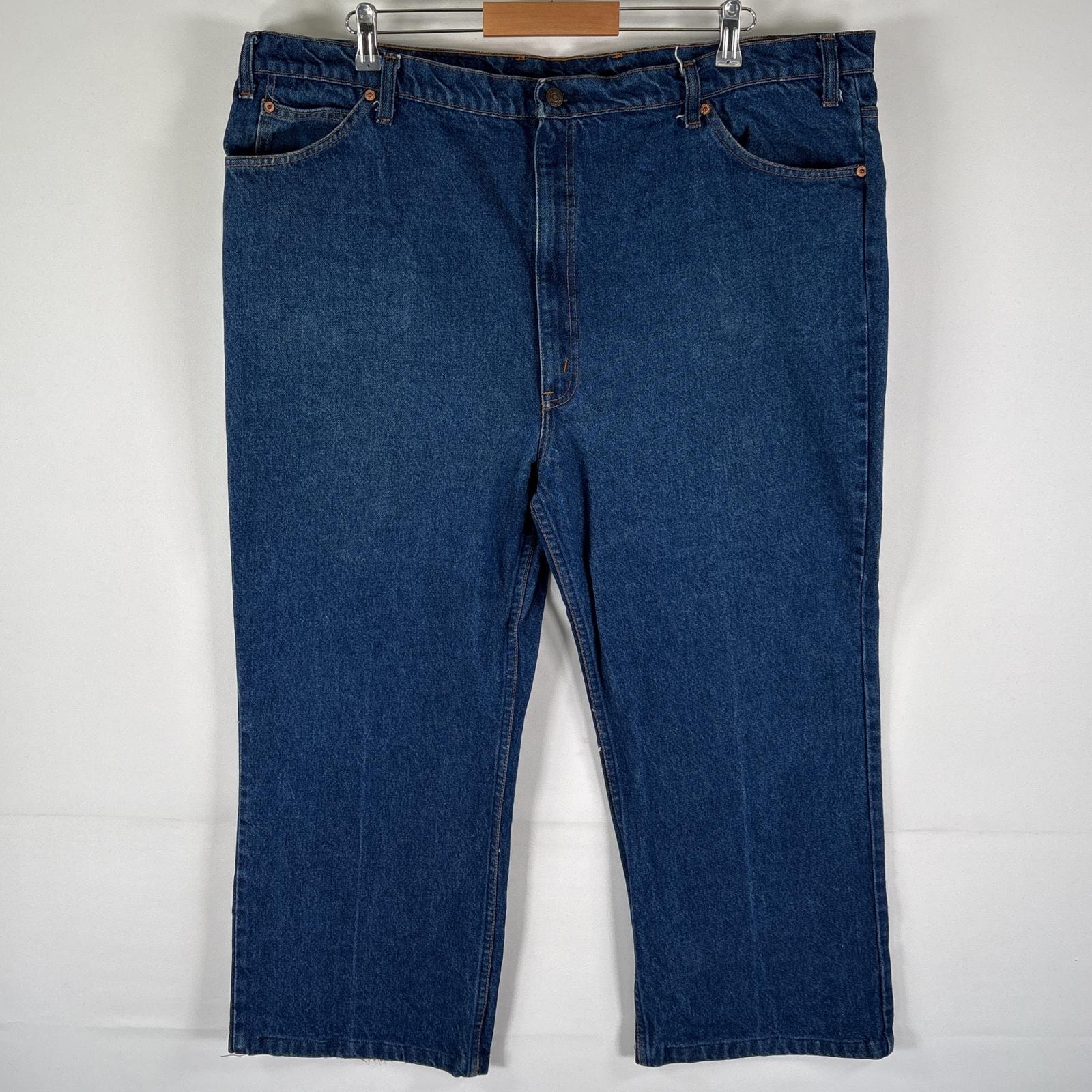 古着 リーバイス Levi's USA製 デニムパンツ 20517-0217 517 ブーツカット オレンジタブ ボタン裏「206」 w46 L32  ブルー メンズ