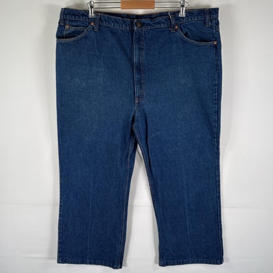 古着 リーバイス Levi's USA製 デニムパンツ 20517-0217 517 ブーツカット オレンジタブ ボタン裏「206」 w46 L32 ブルー メンズ