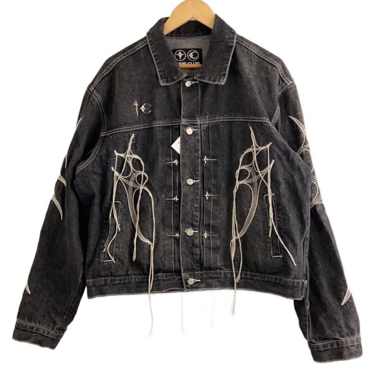 THUG CLUB Tribal Tree Denim Jacket "Black"