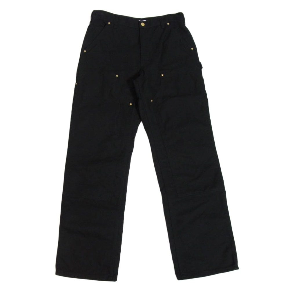 Carhartt カーハート B01 DOUBLE FRONT WORK DUNGAREE ダブルニー ダック ペインター パンツ ブラック系 32【中古】
