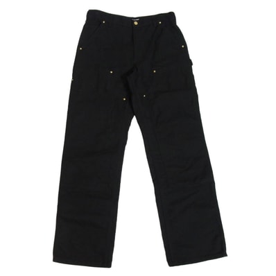 Carhartt カーハート B01 DOUBLE FRONT WORK DUNGAREE ダブルニー ダック ペインター パンツ ブラック系 32【中古】