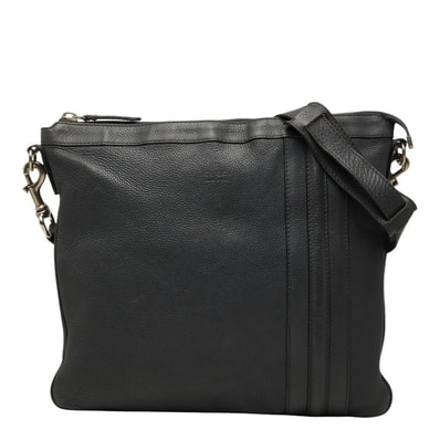 グッチ 斜め掛け ショルダーバッグ 233329 グレー レザー レディース GUCCI 【中古】