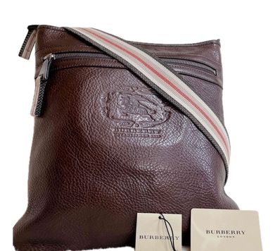 希少 BURBERRY ホースロゴ 型押し オールレザー ショルダーバッグ