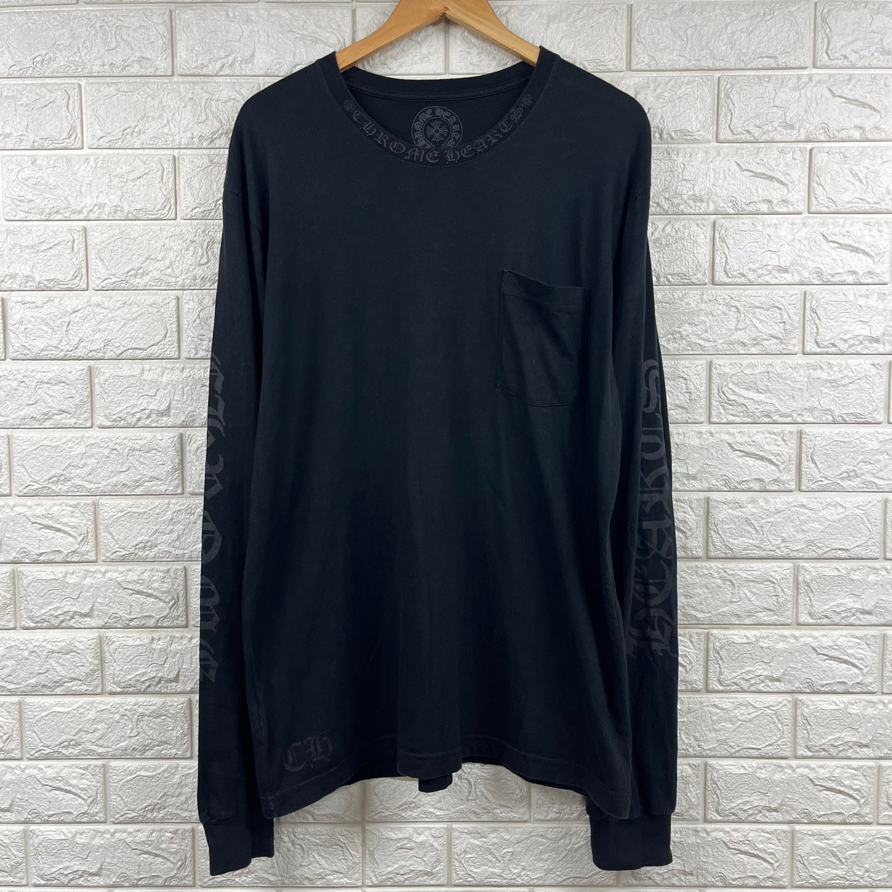 クロムハーツ ネックロゴ ポケット ロングスリーブ Tシャツ 