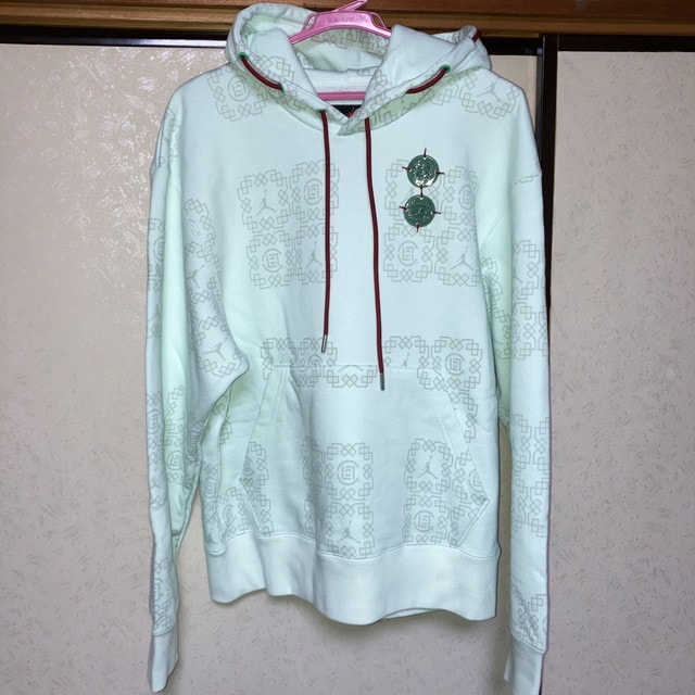 Jordan x Clot All Over Print Fleece Hoodie "Green"