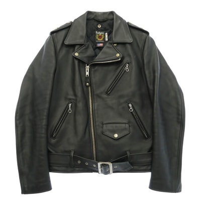 schott ショット 613UST ONESTAR TALL ワンスター トール ダブル ライダース レザー ジャケット ブラック系 36【中古】