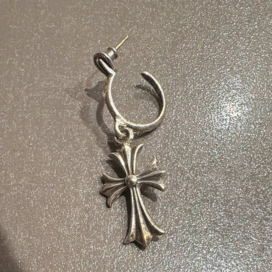 Chrome Hearts Hoop CH Cross Earrings "Silver"