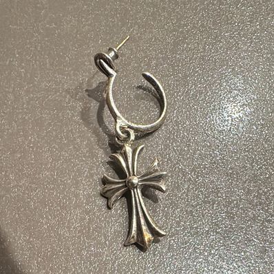 Chrome Hearts Hoop CH Cross Earrings "Silver"