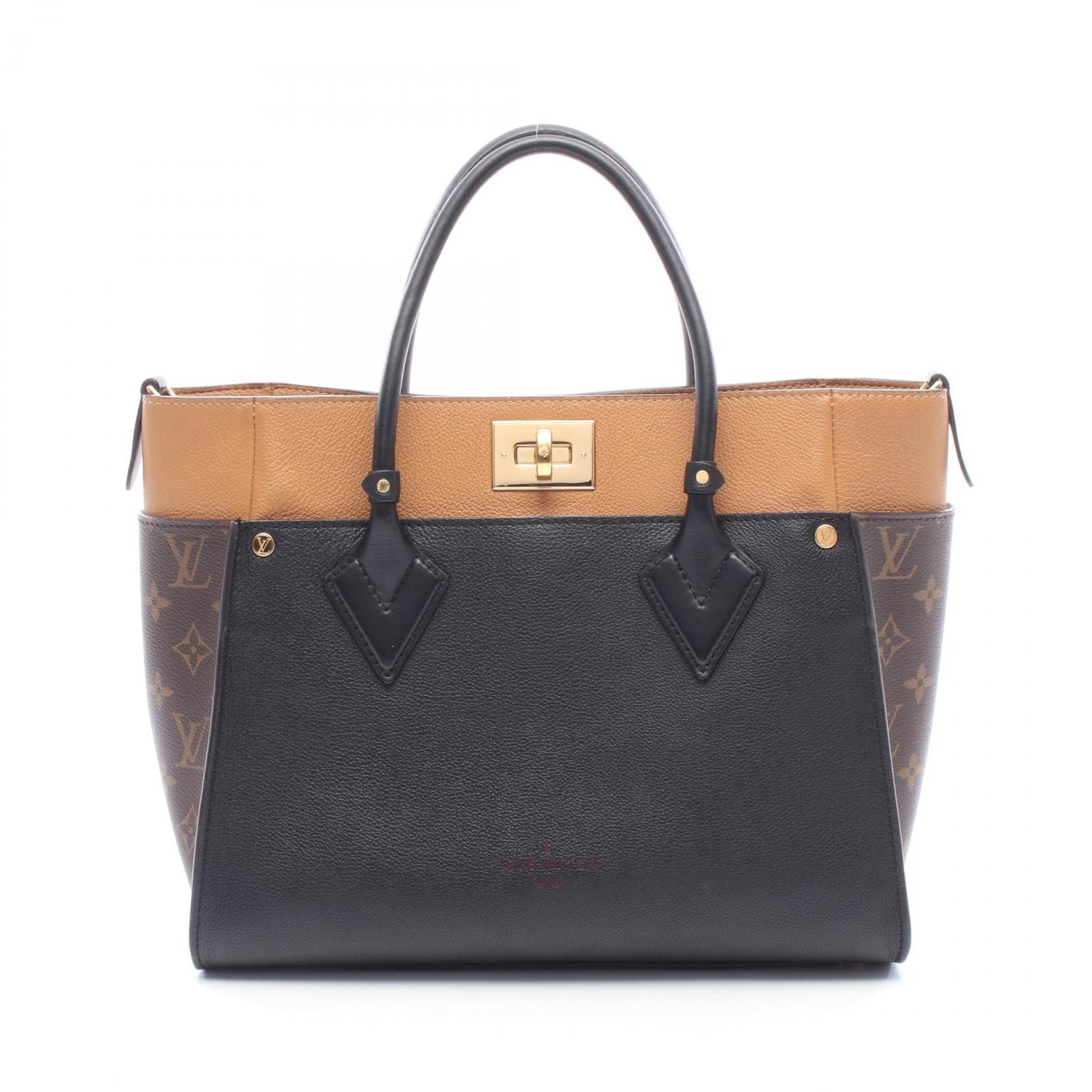 ルイ・ヴィトン LOUIS VUITTON オンマイサイド MM モノグラム ノワール ハンドバッグ バッグ レザー PVCコーティングキャンバス レディース ブラック系 / ブラウン系 M53823 【中古】