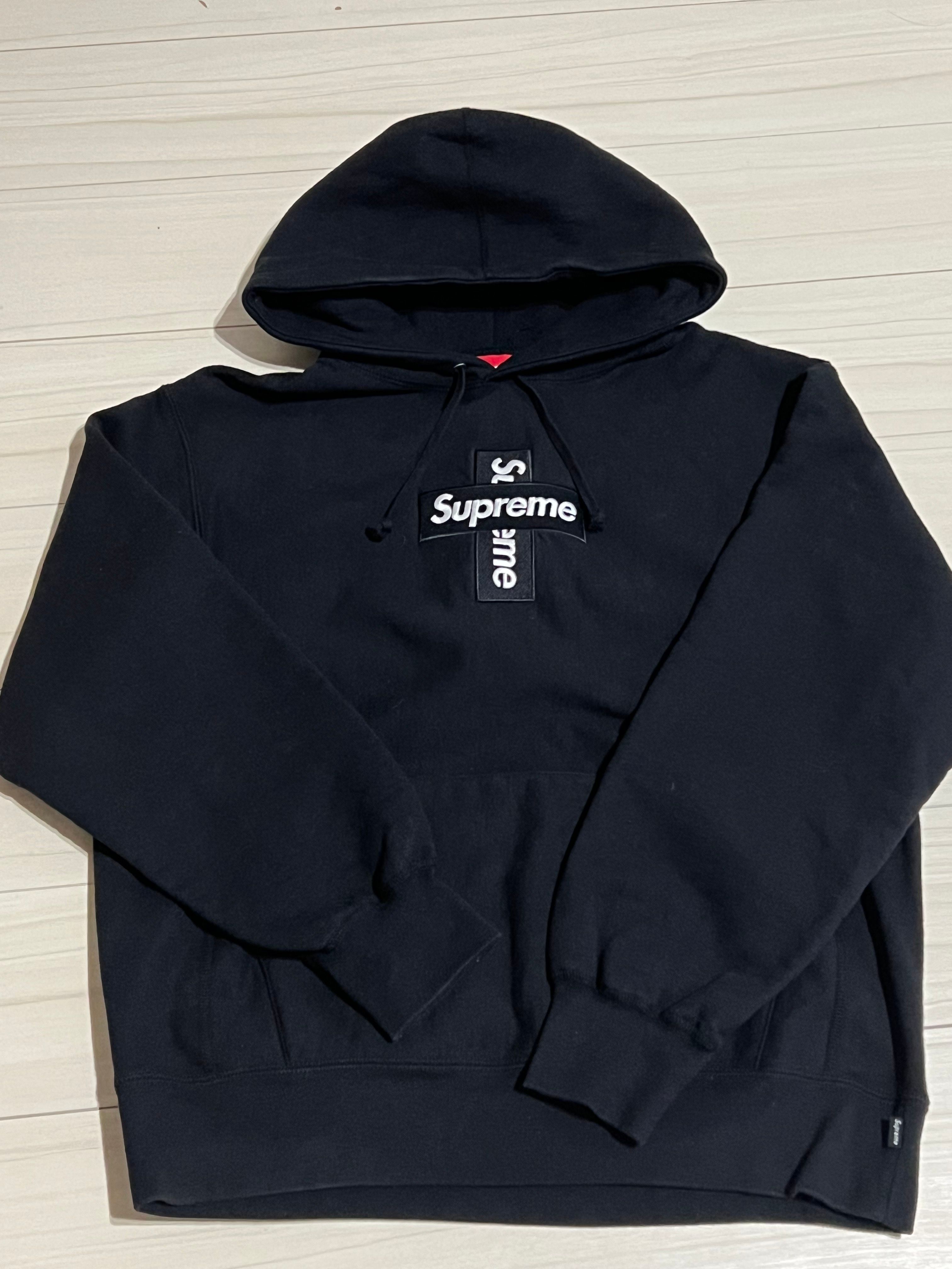 Supreme Cross Box Logo Hooded Sweatshirt "Black"