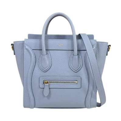 セリーヌ ラゲージ ナノショッパー ショルダーバッグ レザー 189243 アクア レディース CELINE 中古