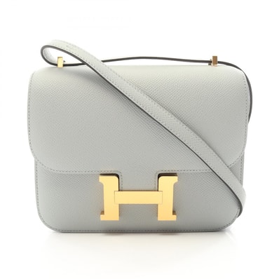 エルメス HERMES コンスタンス3 ミニ ブルーグラシエ ショルダーバッグ バッグ ヴォーエプソン ヴォーエプソン W刻印(2024年製造) レディース ブルー系 【中古】