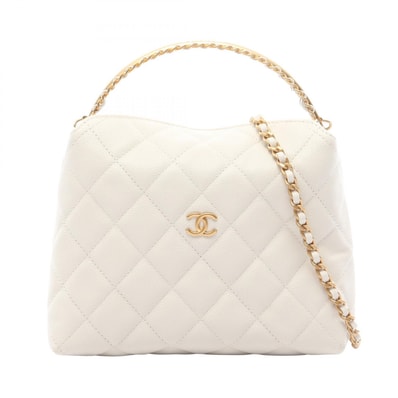 シャネル CHANEL マトラッセ 2WAY ハンドバッグ バッグ キャビアスキン(グレインドカーフ) レディース ホワイト系 【中古】