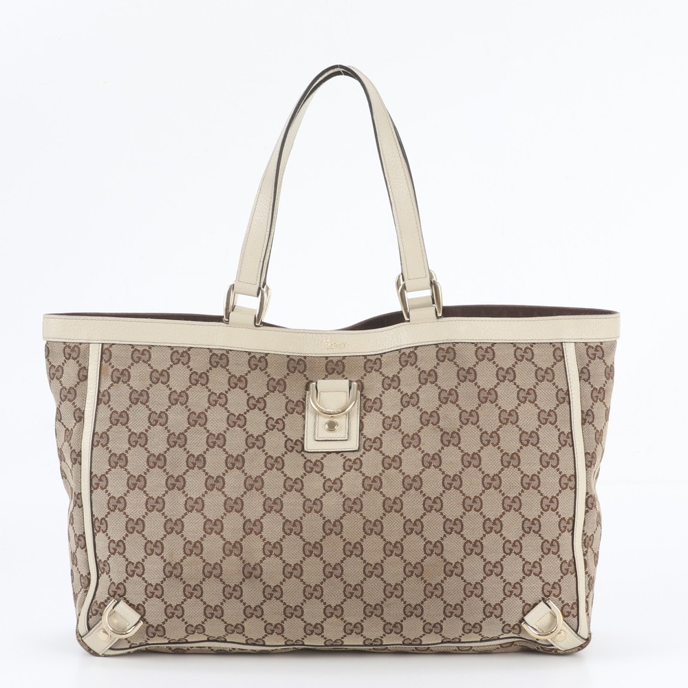 ■美品 グッチ GGキャンバスアビー 141472 トート バッグ