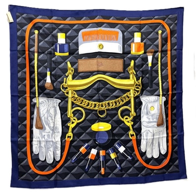 エルメス HERMES カレ90 BEAUTE COMPOSEE ボテ・コンポゼ カレ 90 アパレル小物 スカーフ シルク ブルー 未使用