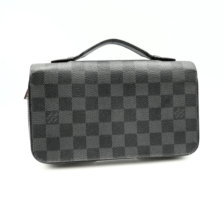 LOUIS VUITTON(ルイヴィトン)ジッピーXL ダミエ・グラフィット ラウンドファスナー長財布 オーガナイザー ブラック レザー メンズ N41503【中古】