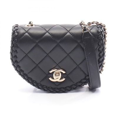 シャネル CHANEL マトラッセ ミニ ショルダーバッグ バッグ レザー レディース ブラック系 【中古】