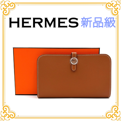 HERMES Togo Dogon Duo (GM) Wallet "Gold"