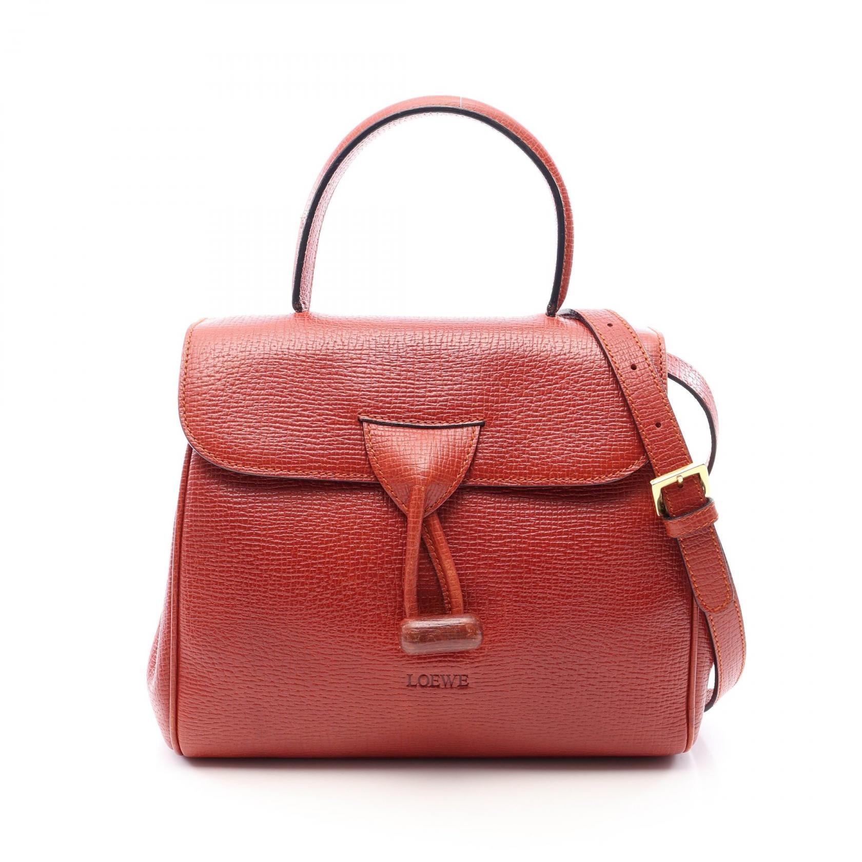 ロエベ LOEWE 2WAY ハンドバッグ バッグ レザー レディース ボルドー系 【中古】