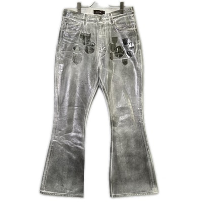 エム エー エス ユー 【MASU BOYS】B25K6PT006 シルバー EMBLEM BELL-BUTTOM JEANS 48