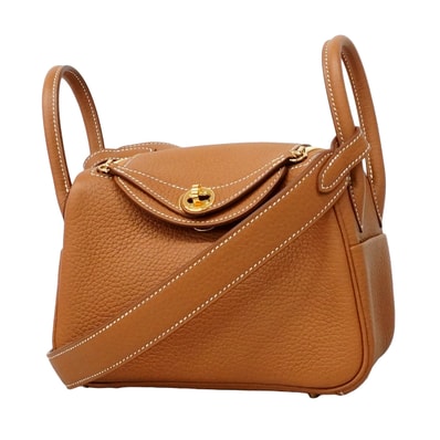 【6he5371】エルメス ハンドバッグ リンディミニ トリヨンクレマンス ゴールド ゴールド金具 G刻印 2wayバッグ【中古】レディース