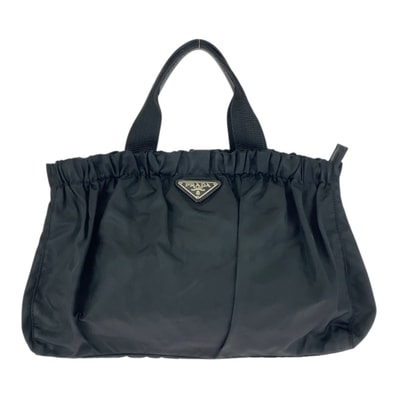 美品 PRADA プラダ テスート 三角ロゴプレート ブラック 黒 シルバー金具 ナイロン トートバッグ ハンドバッグ 506840 【中古】