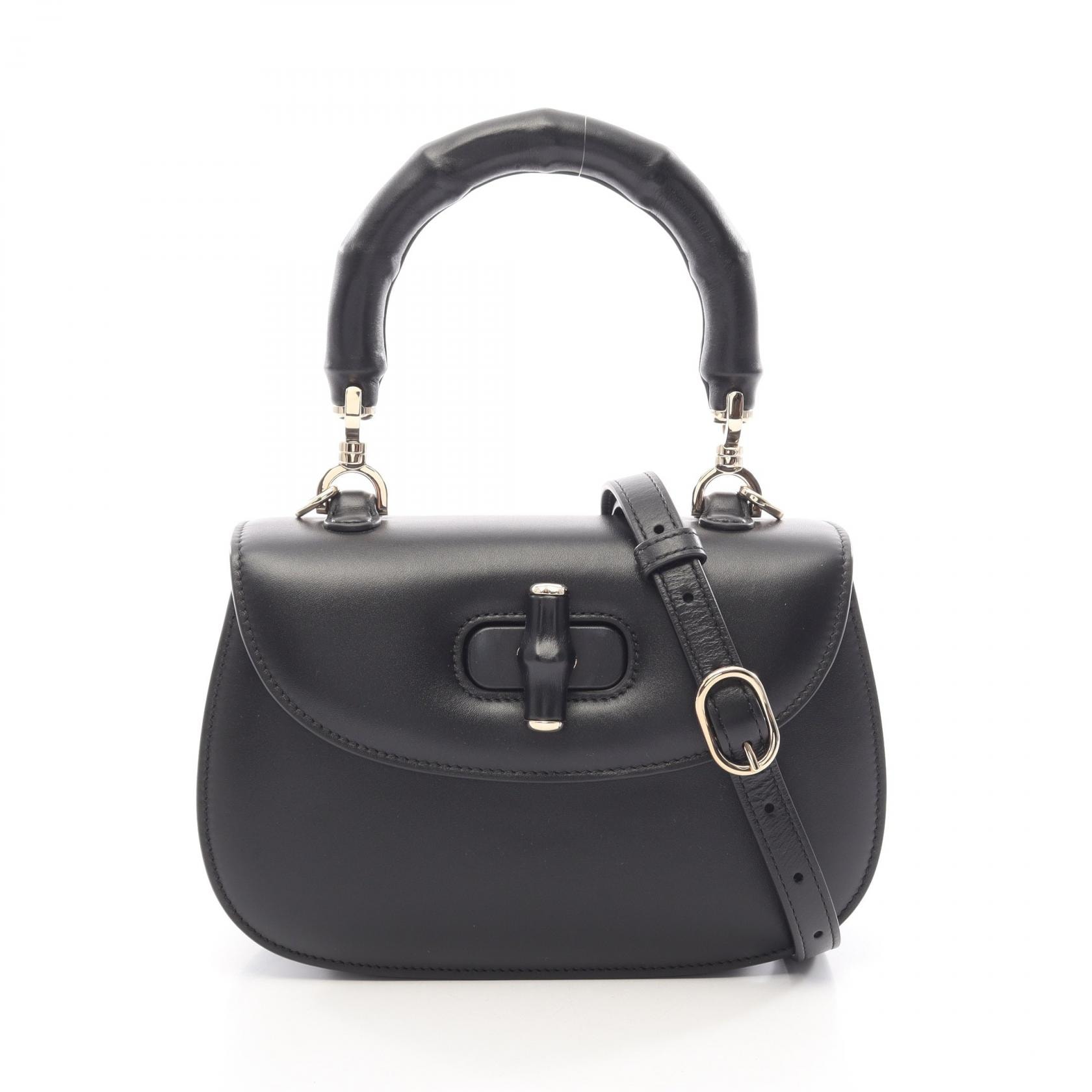 グッチ GUCCI バンブー 1947 スモール 2WAY ハンドバッグ バッグ レザー レディース ブラック系 827815 【中古】