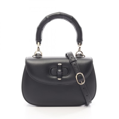 グッチ GUCCI バンブー 1947 スモール 2WAY ハンドバッグ バッグ レザー レディース ブラック系 827815 【中古】