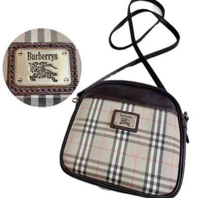 美品 BURBERRY ホースロゴ プレート ノバチェック ショルダーバッグ