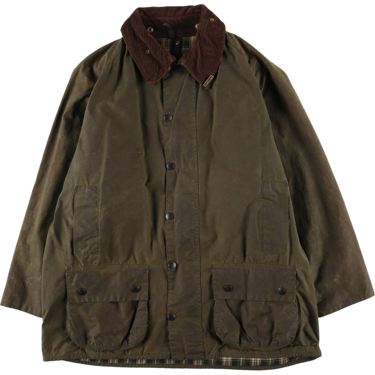 古着 80~90年代 バブアー Barbour BEAUFORT ビューフォート 旧3ワラント バッジ付き オイルド ハンティングジャケット 英国製 C46 メンズXL相当 ヴィンテージ/eaa614862