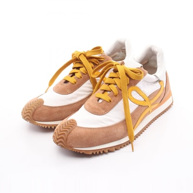ロエベ LOEWE フローランナー スニーカー 靴 スウェード ナイロン メンズ ホワイト系 / ブラウン系 【中古】