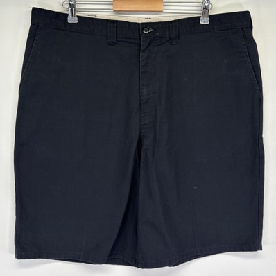 古着 ディッキーズ Dickies ショートパンツ ハーフ 半ズボン 短パン 大きいサイズ ワンポイントロゴ ワーク w42 ブラック メンズ
