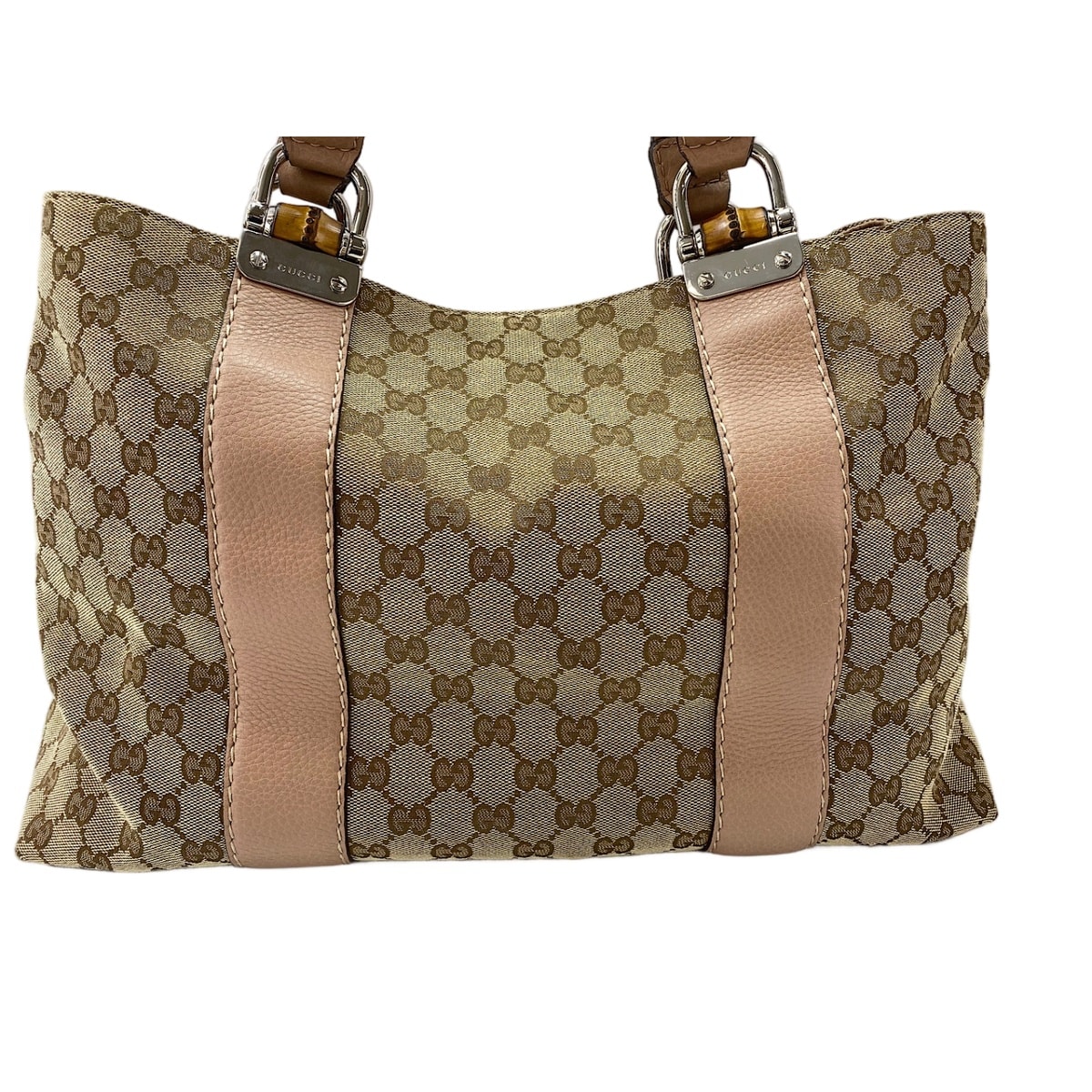 グッチ GUCCI GGキャンバス バンブー トートバッグ【中古】