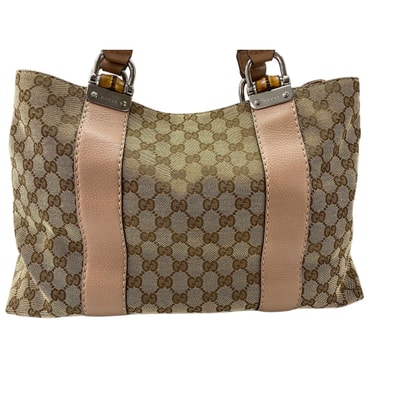 グッチ GUCCI GGキャンバス バンブー トートバッグ【中古】