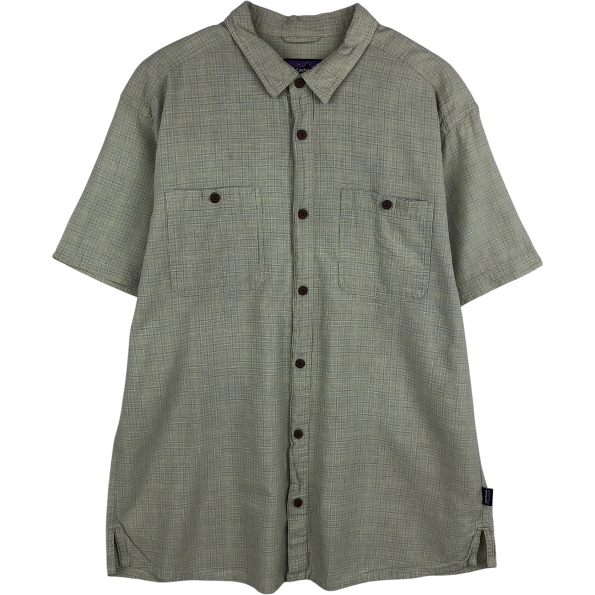 古着 パタゴニア Patagonia 53139SP23 チェック柄 半袖 ヘンプ×オーガニックコットンシャツ メンズXL相当/eaa625553