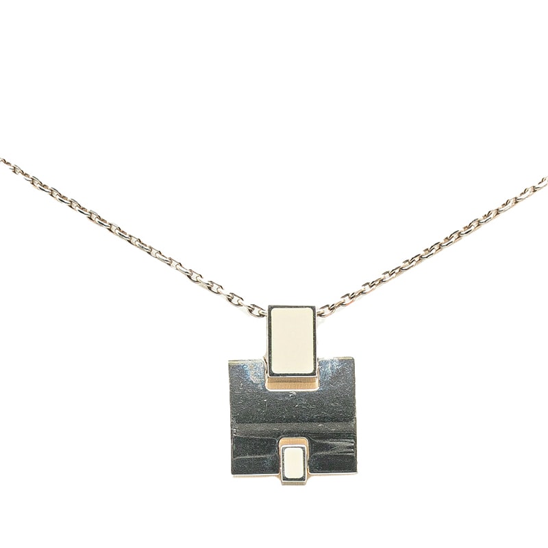 エルメス アイリーン ネックレス ホワイト シルバー メタル レディース HERMES 【中古】