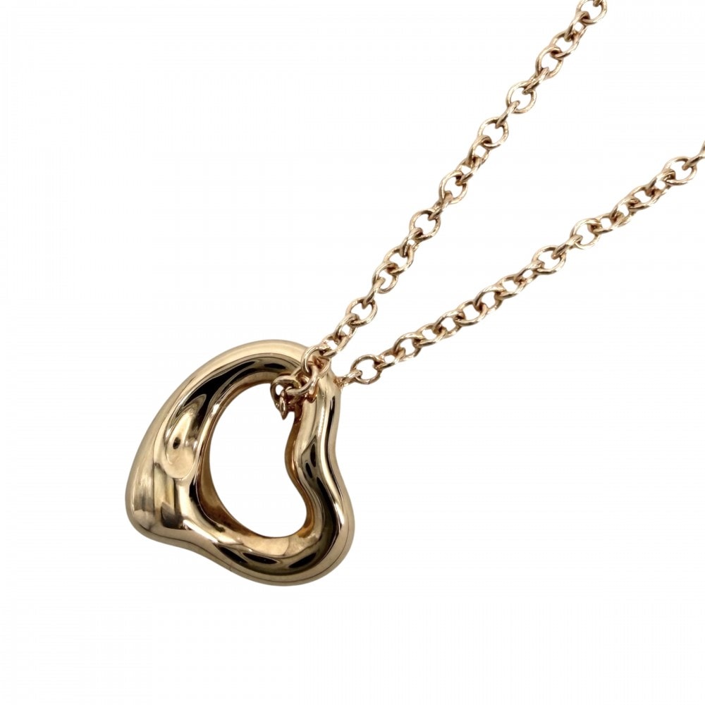 TIFFANY&Co. ティファニー ネックレス エルサペレッティ オープンハート 18金 Au750 PG ジュエリー アクセサリー K18ピンクゴールド    レディース 約1.5g 美品【中古品】