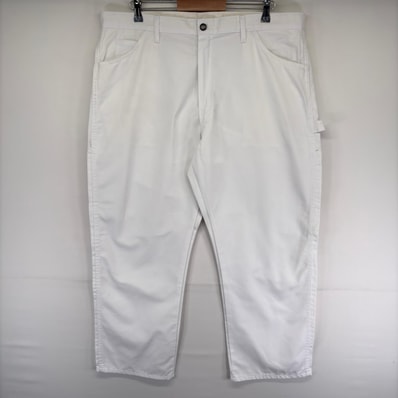古着 ディッキーズ Dickies パンツ ペインター ワンポイントロゴ ジッパーフライ ハンマーループ W40 L30 ホワイト系 メンズ