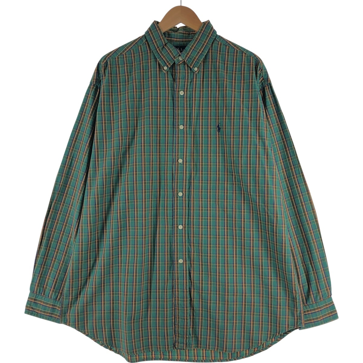 古着 ラルフローレン Ralph Lauren BLAKE 長袖 ボタンダウンチェックシャツ メンズXL相当/eaa533614