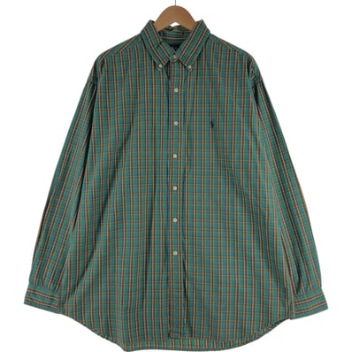 古着 ラルフローレン Ralph Lauren BLAKE 長袖 ボタンダウンチェックシャツ メンズXL相当/eaa533614