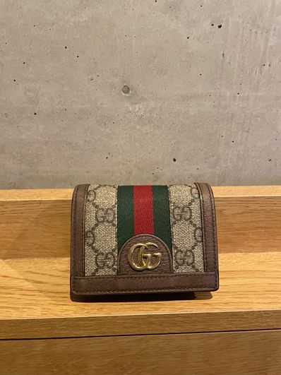 GUCCI GG Supreme Ophidia GG Card Case Wallet "Beige/Ebony"