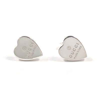 GUCCI Gucci Trademark Heart Motif Stud Earrings